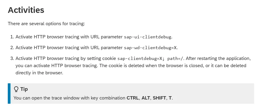 sap-ui-clientdebug URL 파라메터를 설명하는 화면